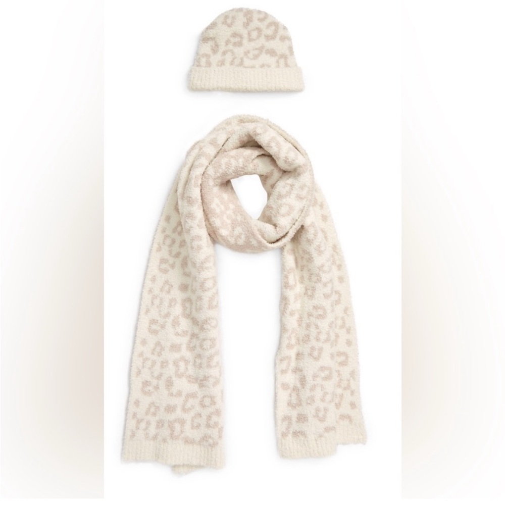 New BAREFOOT‎ DREAMS COZYCHIC BITW BEANIE & SCARF SET Color: Cream-Stone - Picture 2 of 6